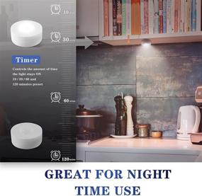 img 2 attached to 💡 Enhance Your Space with THOVAS Puck Lights: Remote-Controlled, Battery-Operated Under Cabinet Lighting with Dimmer, Timer, and Wireless LED Technology (1 Pack)