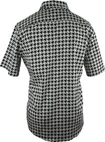 img 2 attached to Stylish Houndstooth Button-Down Short Sleeve Shirt: A Must-Have Addition to Your Wardrobe