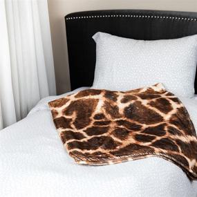 img 2 attached to 🦒 Giraffe Print Throw Blanket - Super Soft, Extra-Large Giraffe Blanket for Women, Girls, Teens, and Children - Cute Fleece Giraffe Throw (50in x 60in) - Warm, Plush, and Cozy Sofa or Couch Throw