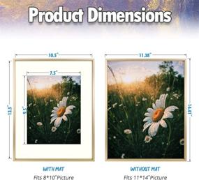 img 3 attached to 🖼️ AUEAR, 11x14 Gold Aluminum Picture Frame with Real Glass - Designed to Showcase 8x10 Photos with Ivory Matting - Wall Mountable in Both Horizontal and Vertical Orientations - Set of 2