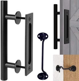 img 4 attached to 🚪 Inch Black Barn Door Handles