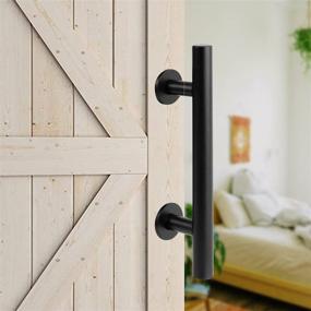 img 1 attached to 🚪 Inch Black Barn Door Handles