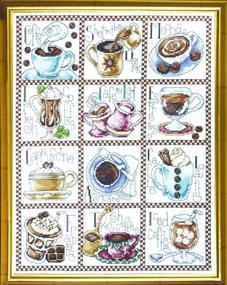 img 1 attached to ☕ Discover the Artistry of Design Works Crafts Counted Cross Stitch - Coffee Break, 12 x 14 Inches