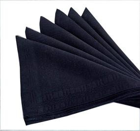 img 1 attached to 🎩 Premium Black Cotton Mens Handkerchief - Stylish and Soft Hankie