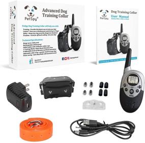 img 1 attached to PetSpy 1100 Yards Remote Dog Training Shock Collar with 🐶 Beep, Vibration, and Electric Shock – Rechargeable and Waterproof E-Collar Trainer