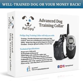 img 2 attached to PetSpy 1100 Yards Remote Dog Training Shock Collar with 🐶 Beep, Vibration, and Electric Shock – Rechargeable and Waterproof E-Collar Trainer