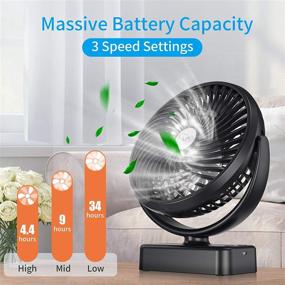 img 3 attached to ZEBRE Rechargeable Camping Fan with LED Lantern - Portable Mini Handheld USB Desk Fan for Home Office, Stroller, and Tent Car RV – Ideal for Hurricane Emergency Outages with Hanging Hook