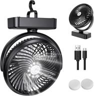 zebre rechargeable camping fan with led lantern - portable mini handheld usb desk fan for home office, stroller, and tent car rv – ideal for hurricane emergency outages with hanging hook логотип