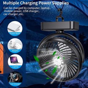img 2 attached to ZEBRE Rechargeable Camping Fan with LED Lantern - Portable Mini Handheld USB Desk Fan for Home Office, Stroller, and Tent Car RV – Ideal for Hurricane Emergency Outages with Hanging Hook