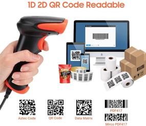 img 2 attached to Tera Pro Wireless 2D QR Barcode Scanner: Bluetooth, 2.4GHz Wireless, USB Wired Connection - Connect with Smartphones, Tablets, PCs - Vibration Alert