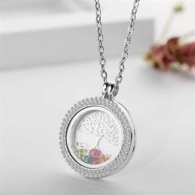 img 1 attached to 🌳 Cloris Tautou Tree of Life Necklace Engraved 'I Love You to the Moon and Back' + 24 Created Birthstones