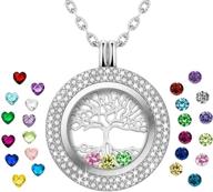 🌳 cloris tautou tree of life necklace engraved 'i love you to the moon and back' + 24 created birthstones logo