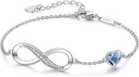 img 4 attached to Infinity Heart Symbol Charm Bracelet for Women - 925 Sterling Silver, Adjustable, Perfect Mother's Day, Birthday, Christmas Gift for Mom, Wife, Girls.