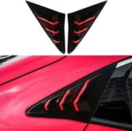 xiter 2pcs abs carbon fibre racing style abs rear side window louvers air vent scoop shades cover blinds for honda civic hatchback 2021 2020 2019 2018 2017 2016 (mirror black red trim) logo