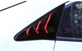 img 1 attached to XITER 2PCS ABS Carbon Fibre Racing Style ABS Rear Side Window Louvers Air Vent Scoop Shades Cover Blinds For Honda Civic Hatchback 2021 2020 2019 2018 2017 2016 (Mirror Black Red Trim)