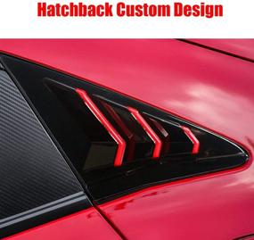 img 3 attached to XITER 2 шт ABS углеродное волокно гоночный стиль задние боковые жалюзи для вентиляции воздуха окон задней стороны крыши крышки шторы для Honda Civic Hatchback 2021 2020 2019 2018 2017 2016 (зеркально-черный, красные обрамления)
