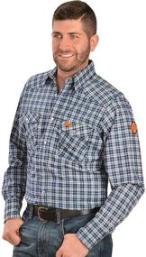 img 4 attached to 👕 Stay Safe in Style: Wrangler Flame Resistant Western Pocket Shirts for Men