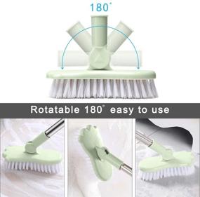 img 2 attached to 🧽 LandHope Long Handle Scrub Brush: Rotatable Head, Adjustable Poles, Cleaning Brush for Bathroom, Kitchen, and more!