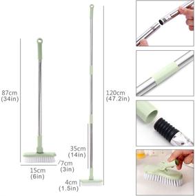 img 4 attached to 🧽 LandHope Long Handle Scrub Brush: Rotatable Head, Adjustable Poles, Cleaning Brush for Bathroom, Kitchen, and more!