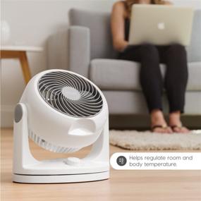 img 2 attached to 🌬️ IRIS USA, Inc. PCF-HD18U WOOZOO Oscillating Circulator Fan - 7" Blade, White: Powerful and Efficient Cooling Solution