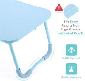 img 2 attached to 🔵 Nnewvante Синяя складная подставка-столик для кровати с отделениями для iPad - стол для взрослых, студентов, детей - идеально подходит для еды и письма