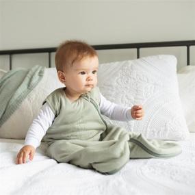 img 1 attached to 🌿 Organic Cotton Sleep Sack - 1.0 TOG Baby Sleep Sack - All Season - Safe Sleep with Convenient One-Way Zipper - Easy Diaper Change - Moss Green - 0-6 Months