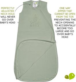 img 3 attached to 🌿 Organic Cotton Sleep Sack - 1.0 TOG Baby Sleep Sack - All Season - Safe Sleep with Convenient One-Way Zipper - Easy Diaper Change - Moss Green - 0-6 Months