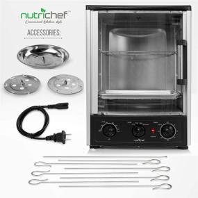 img 2 attached to 🍗 Nutrichef Upgraded Multi-Function Rotisserie Oven - Vertical Countertop Oven with Bake, Thanksgiving Turkey, Broil Roasting Kebab Rack - Adjustable Settings, 2 Shelves, 1500 Watt