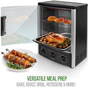 img 3 attached to 🍗 Nutrichef Upgraded Multi-Function Rotisserie Oven - Vertical Countertop Oven with Bake, Thanksgiving Turkey, Broil Roasting Kebab Rack - Adjustable Settings, 2 Shelves, 1500 Watt