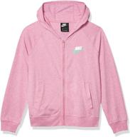 👗 stylish nike sportswear full zip flamingo heather girls' clothing for active girls logo