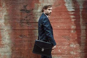 img 2 attached to 👜 Handmade Italian Business Bag - Classy Black Attache Case for Men by Time Resistance - Leather Briefcase