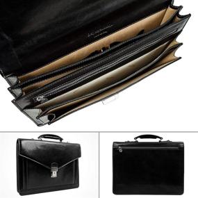 img 1 attached to 👜 Handmade Italian Business Bag - Classy Black Attache Case for Men by Time Resistance - Leather Briefcase