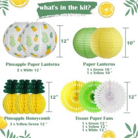 img 3 attached to 🍍 Pineapple Party Decorations: Vibrant Hawaiian Supplies for Birthday Luau Summer Party - Yellow Tropical Leaves, Paper Lanterns, Honeycomb Fans!