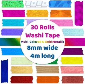 img 3 attached to 🎨 Washi Multi Colored Metallic Masking Rolls: Perfect for Scrapbooking and Stamping