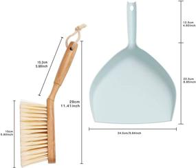 img 2 attached to 🧹 ELGYAJOO Bamboo Hand Cleaning Brush Broom & Dustpan Set: Versatile Cleaning Tool for Home, Kitchen, Car, Office, and More!