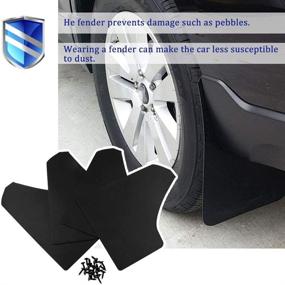 img 3 attached to 🚗 Ruien Car Mud Flaps Universal Fit Black Splash Guards (4 Pack) with 20 Pieces 6mm Fastener Rivet Clips - Ultimate Protection for Your Vehicle