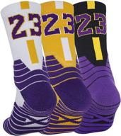 🏀 pimaja basketball socks - 3 pairs, ankle protection with 3d compression cushion, athletic sport socks for men &+ logo