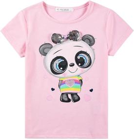 img 4 attached to MINIHOMiE Short Sleeve T Shirts Graphic Little Girls' Clothing