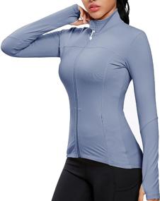 img 2 attached to 🌈 Rainbow Workout Jackets for Women: Stylish, Lightweight Athletic Track Jacket for Running & Gym