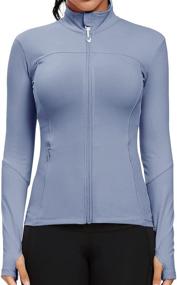 img 3 attached to 🌈 Rainbow Workout Jackets for Women: Stylish, Lightweight Athletic Track Jacket for Running & Gym