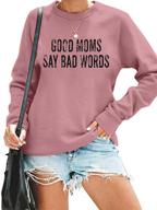 👩 mama sweatshirt women: bad words graphic long sleeve top for stylish and sassy moms logo