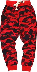 img 4 attached to KISBINI Cotton Camouflage Sweatpants Children Boys' Clothing : Pants