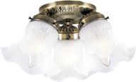 🔆 westinghouse lighting 6668600 antique brass flush-mount ceiling fixture with frosted ruffled edge glass, three-light interior design логотип