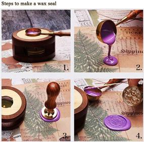 img 1 attached to 💌 Vintage Wood Handle Wax Seal Stamp, Lanyoshe Floral Flower Sealing Stamp - 25mm Brass Seal for Envelopes, Invitations, Cards, Wine Packages, Snail Mail, Letters - Perfect Gift for Friends and Loved Ones