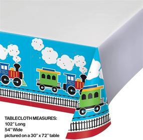 img 1 attached to 🚂 All Aboard Border Print Plastic Tablecover by Creative Converting -