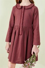 img 1 attached to Летние платья с рукавами SOLOCOTE с воротничком для девочек