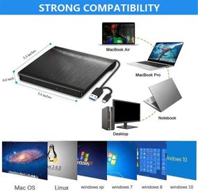 img 3 attached to 📀 Silent Highspeed Ultrathin External Blu-ray Drive, DVD CD Portable 3D Blu-ray Burner, USB3.0 & Type-C Port, Compatible with Windows XP/7/8/10