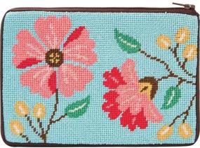 img 1 attached to 🌸 Alice Peterson Pink Flowers Stitch & Zip Purse Needlepoint Kit: Create a Gorgeous Floral Accessory!