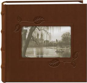 img 3 attached to 📷 Pioneer Embossed Ivy Frame Leatherette Cover Photo Album - Brown, 4x6