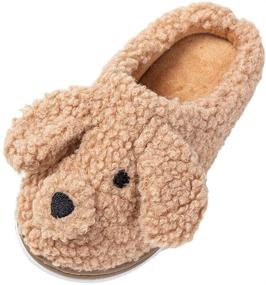 img 3 attached to Csfry Warm Plush Animal Slippers for Boys and Girls - Perfect for Winter Indoor Household Comfort